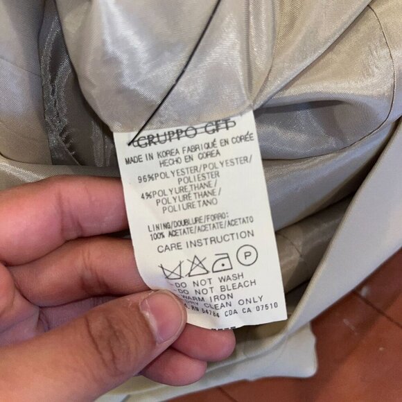 Emanuel Ungaro Beige Womens Blazer Size 12/46 Polyester & Polyurethane Made In K - Picture 5 of 8